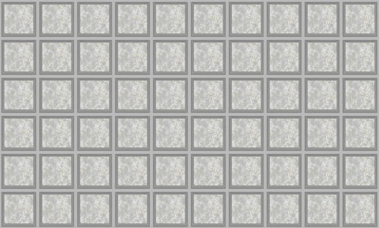 Silver Stone Grid Panel Mural Wallpaper