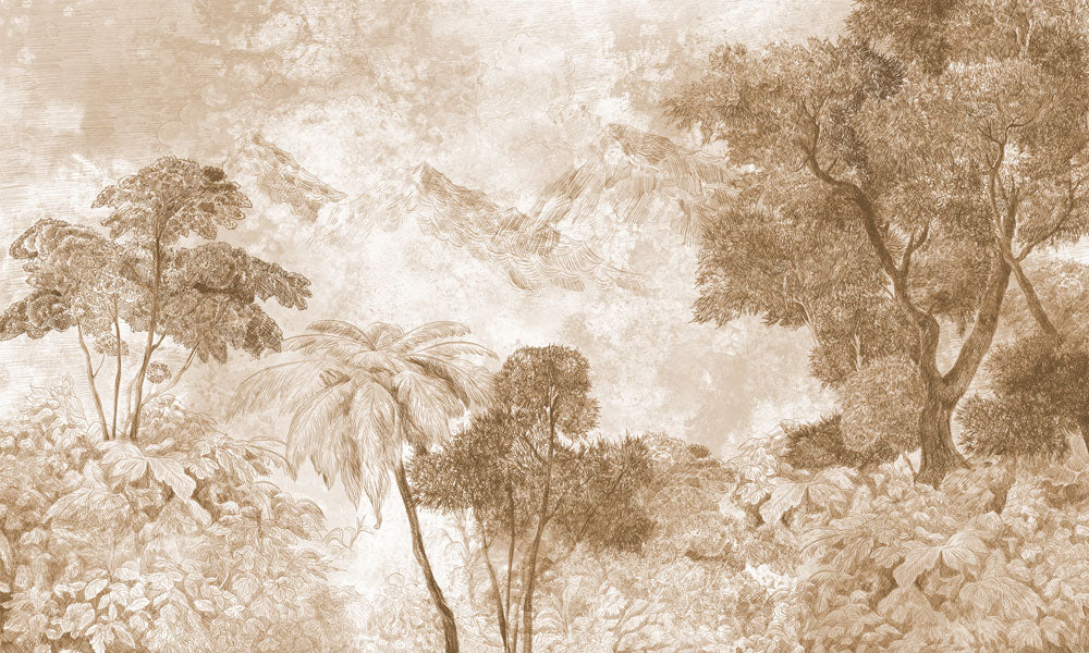 Vintage Botanical Jungle Forest Wallpaper