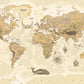 Beige World Map Vintage Wallpaper