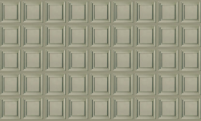 Sage Green Classic Square Panel Wall Mural Wallpaper