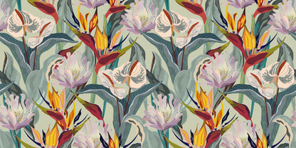 Tropical Paradise Botanical Wallpaper