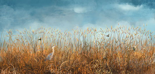 Tranquil Reeds Nature Landscape Mural