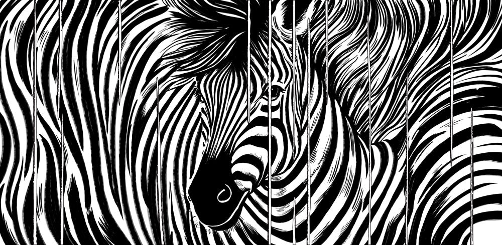 Zebra Stripes Mural Wallpaper