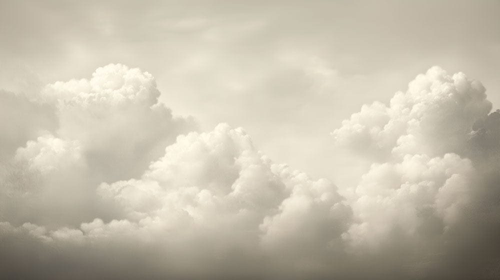 Soft Ivory Cloudscape Mural Wallpaper