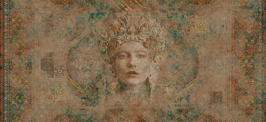 Vintage Queen Portrait Textured Wallpaper