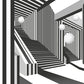 Optical Illusion Staircase Mural Wallpaper