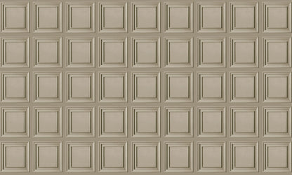 Classic Square Panel Wainscoting Wallpaper