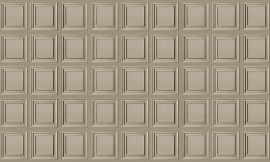 Classic Square Panel Wainscoting Wallpaper