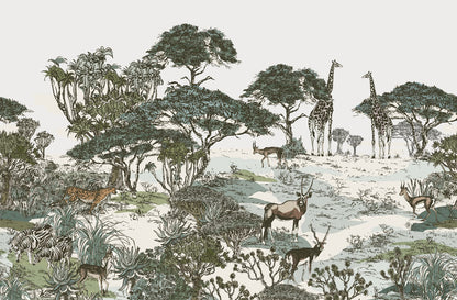 Vintage Safari Landscape Wallpaper