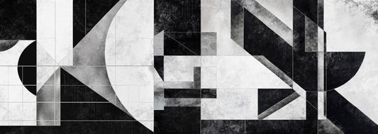 Monochrome Geometric Fragment Mural Wallpaper