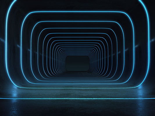 Infinite Neon Tunnel Mural Wallpaper