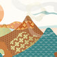 Sunlit Mountains & Waves Mural Wallpaper