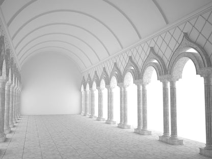 Elegant Archway Corridor Mural Wallpaper in hallway