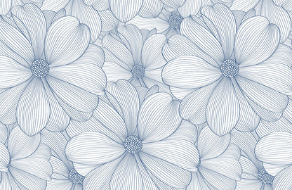 Tropical Teal Leaf Botanical Mural Wallpaper