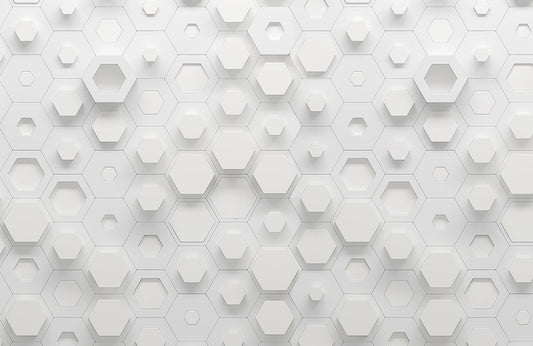 Futuristic Hexagonal Design Mural Wallpaper