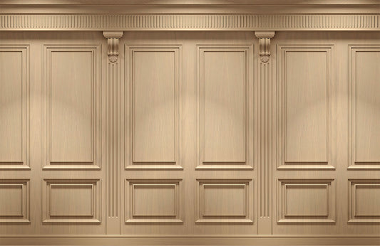 Luxury Beige Classic Panel Mural Wallpaper