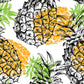 Papier Peint Panoramique Dessin d'Ananas