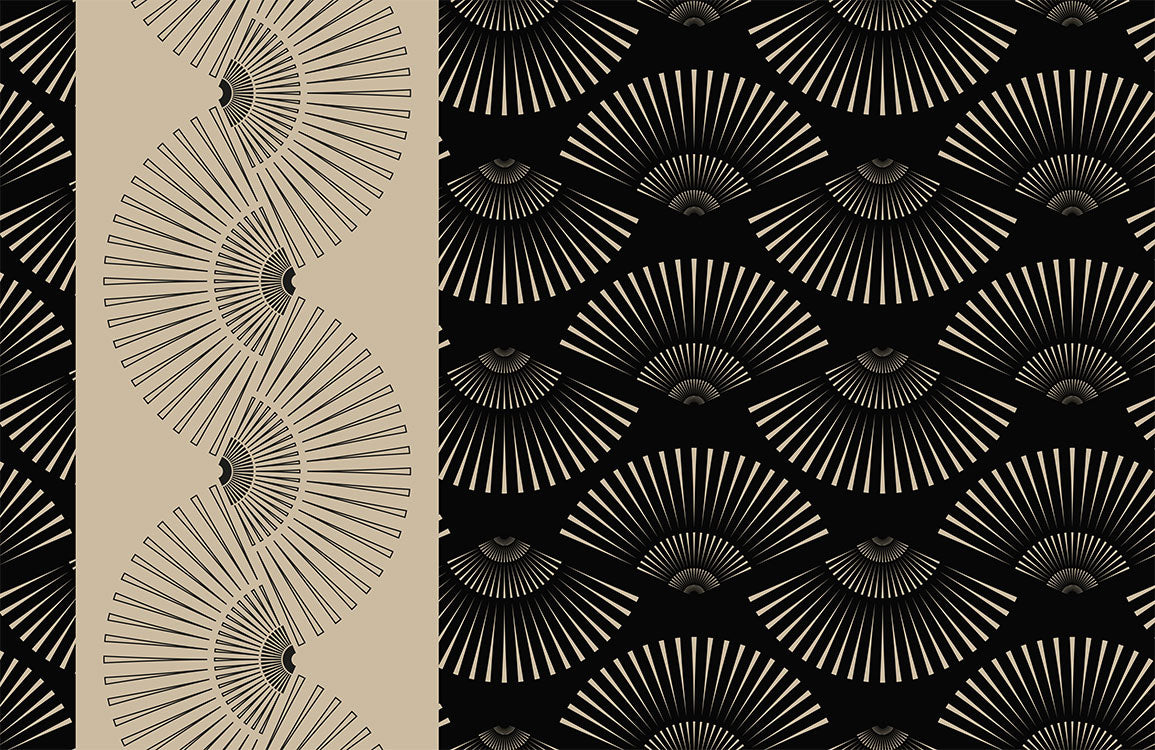 Art Deco Fan Geometric Mural Wallpaper