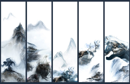 Elegant Floral Dark Background Mural Wallpaper