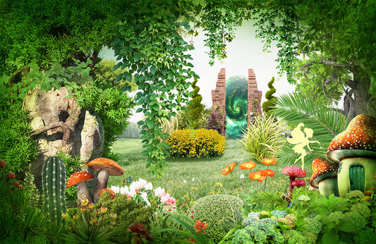 Enchanted Fairy Meadow Mural Wallpaper