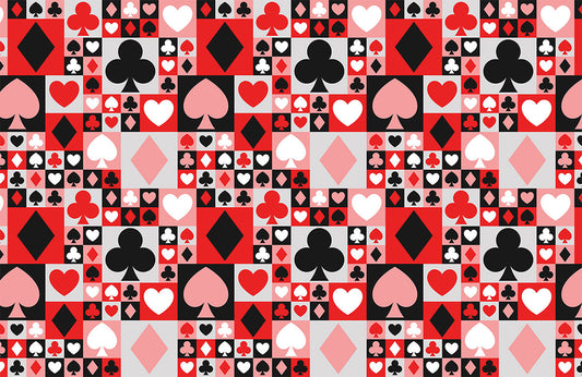 Playful Hearts and Spades Mural Wallpaper