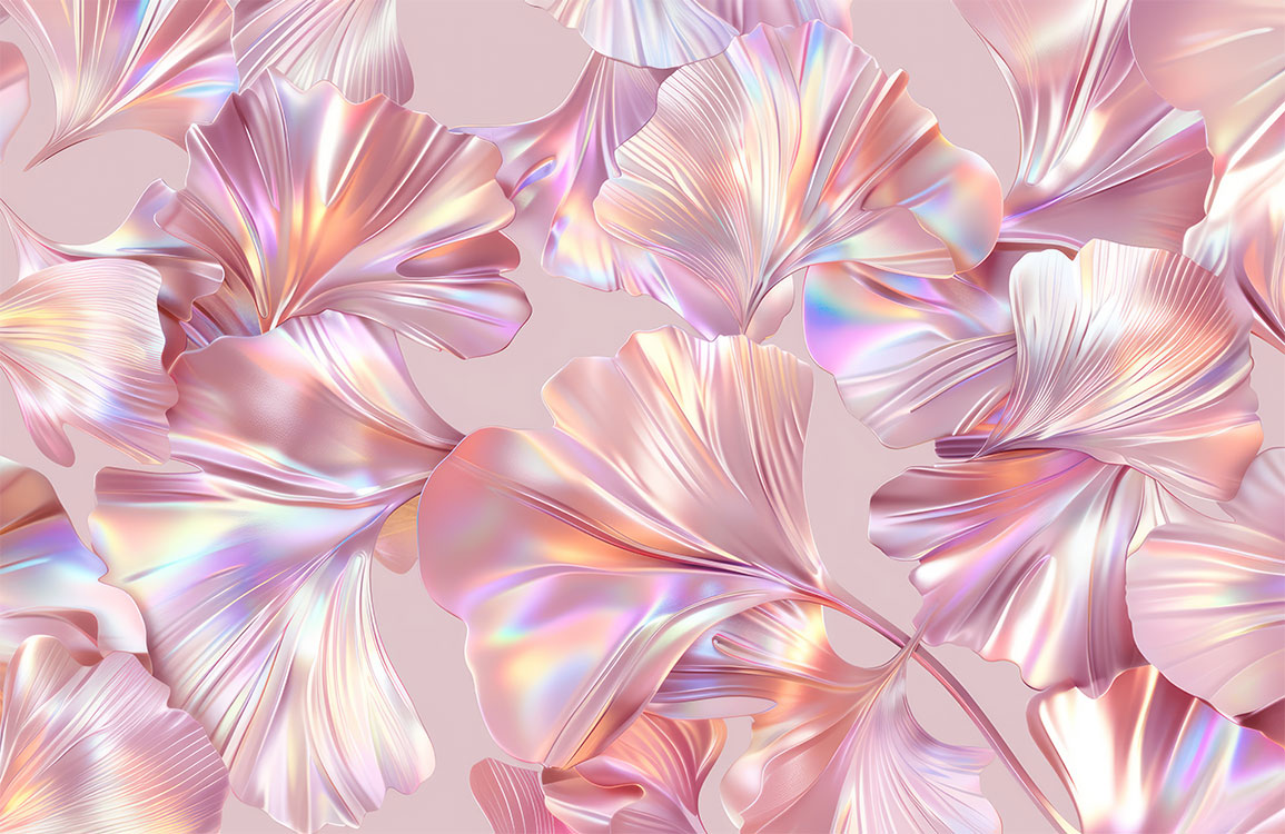 Iridescent Petal Symphony Mural Wallpaper