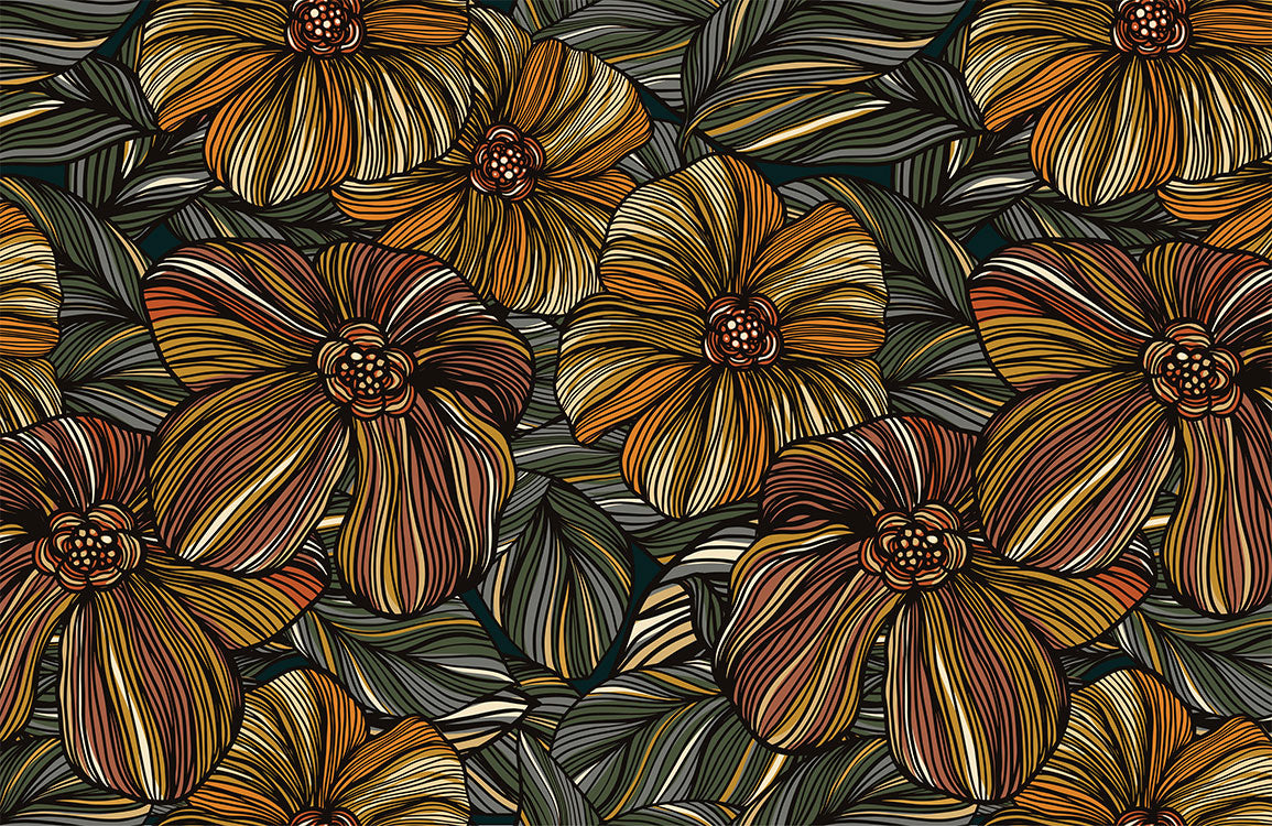 Botanical Floral Vintage Mural Wallpaper