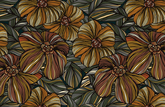 Botanical Floral Vintage Mural Wallpaper