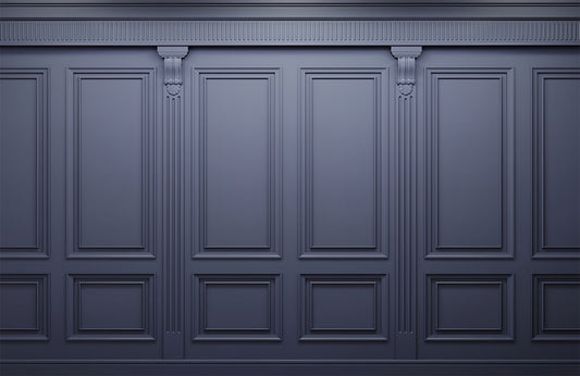 Elegant Navy Classic Panel Mural Wallpaper