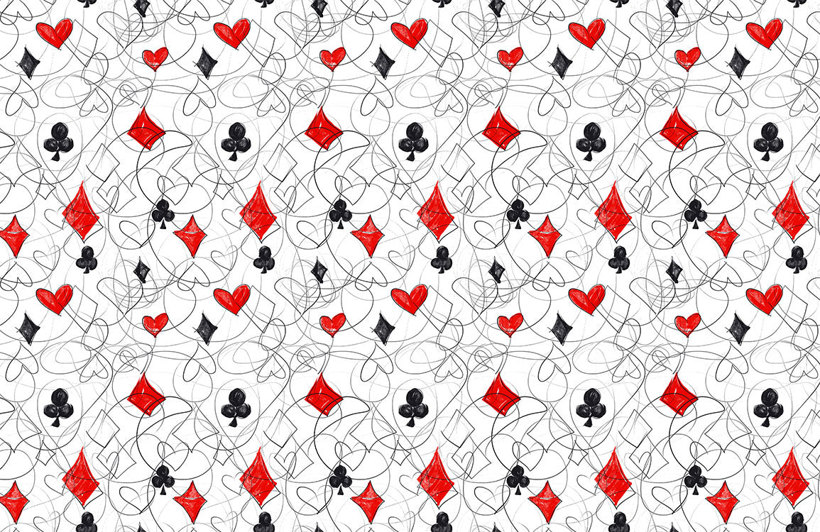 Modern Geometric Card Suits Mural Wallpaper