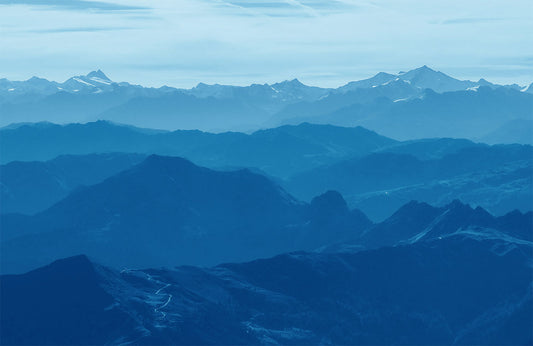 Papier Peint Panoramique Montagnes Bleues Hazy