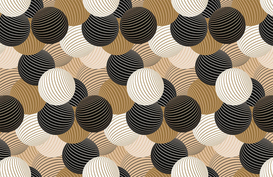 Modern Geometric Sphere Pattern Mural Wallpaper