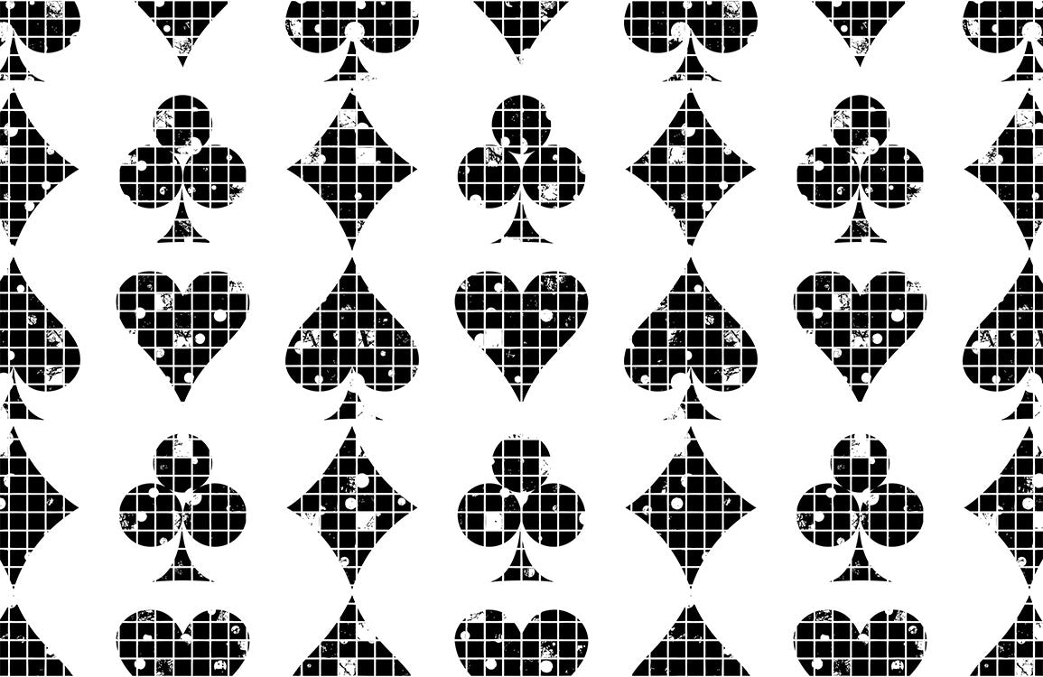 Geometric Black White Heart Mural Wallpaper