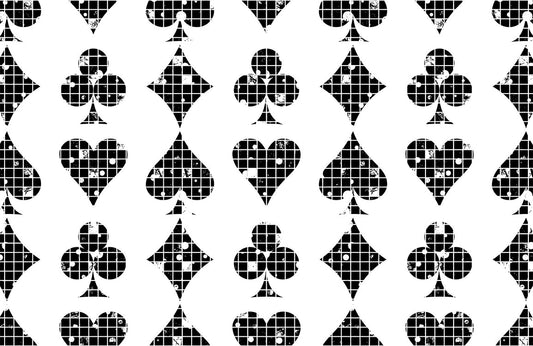 Geometric Black White Heart Mural Wallpaper