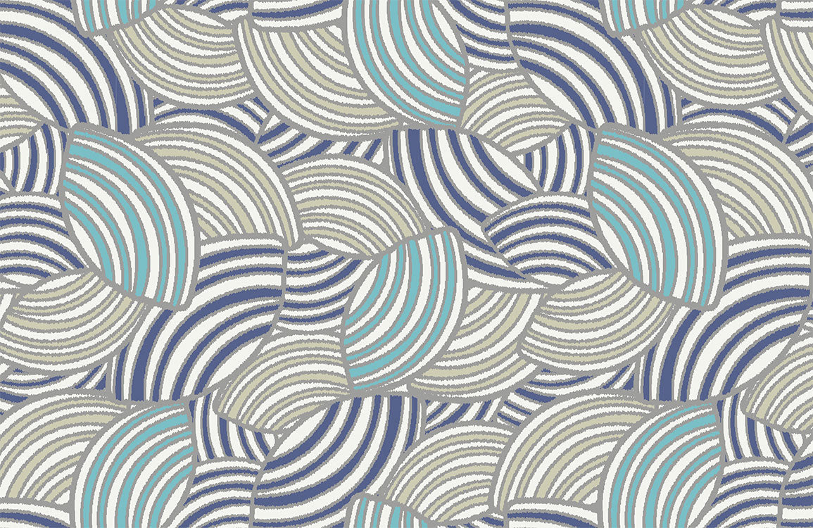 Modern Abstract Blue Geometric Wallpaper Mural