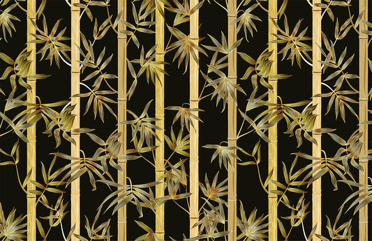 Gold Bamboo Forest Luxury Mural Wallpaper