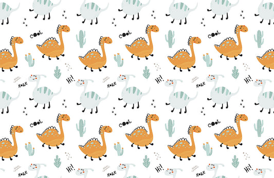 Charming Dinosaur Nursery Mural Wallpaper