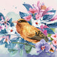 Watercolor Bird Floral Mural Wallpaper