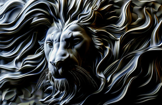 Majestic Lion Art Mural Wallpaper