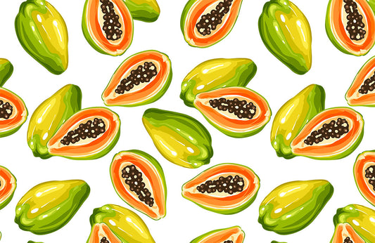 Colorful Tropical Papaya Fruit Mural Wallpaper