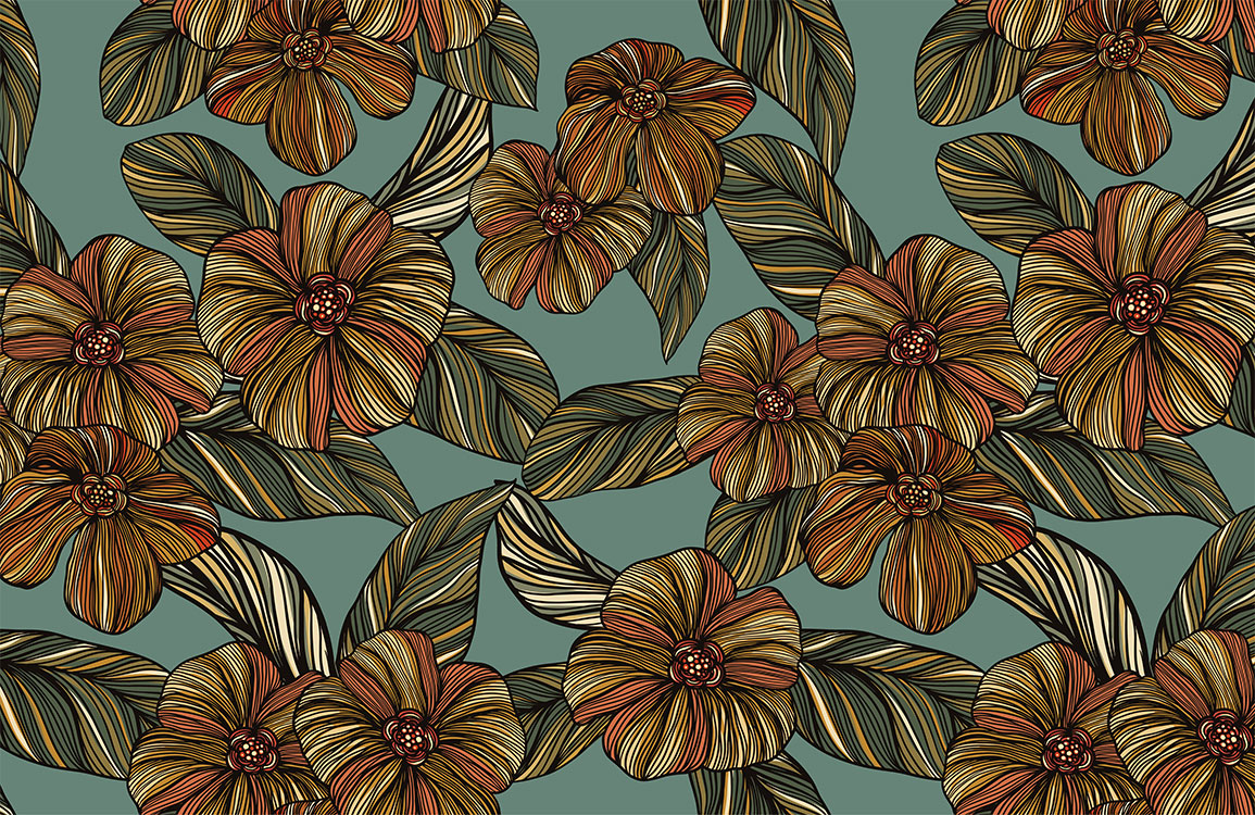 Vintage Botanical Floral Wall Mural