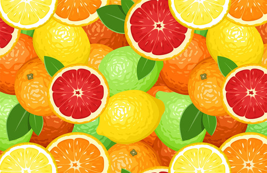 Vibrant Citrus Fruit Kitchen Mural Wallpaper