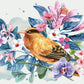 Vintage Bird Floral Watercolor Wallpaper Mural