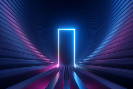 Neon Gateway Illusion Mural Wallpaper