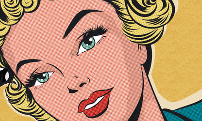 Vintage Pop Art Portrait Mural Wallpaper