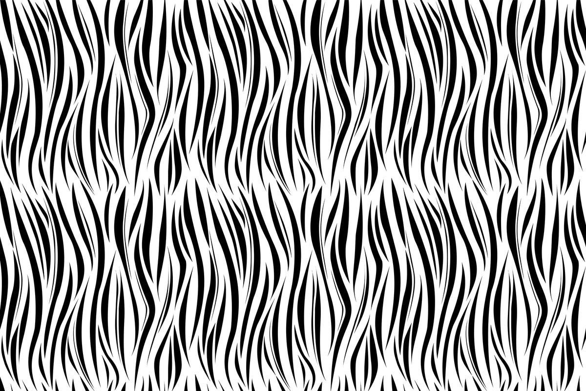 Modern Black and White Zebra Mural Wallpaper