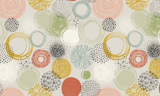 Abstract Circles Wallpaper Mural