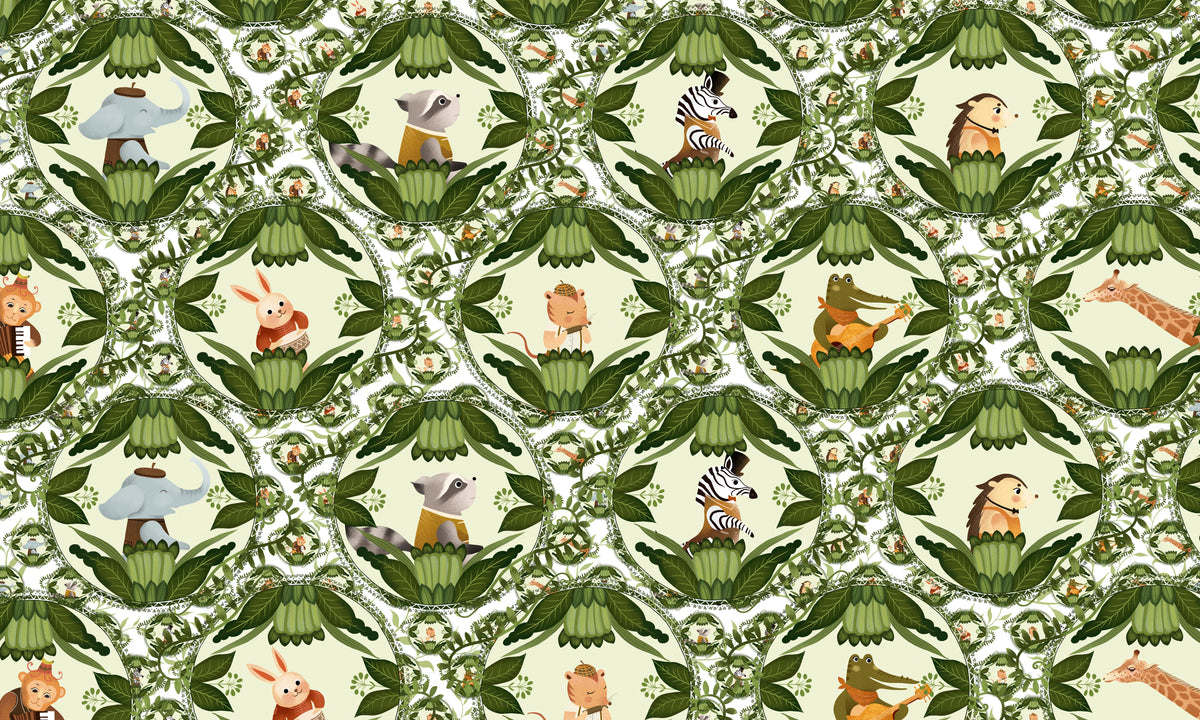 Animal Musician Wallpaper Mural