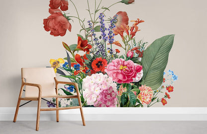 wall murals with delicately crafted bouquets for the house