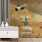 Golden Meadow Cranes Mural Wallpaper